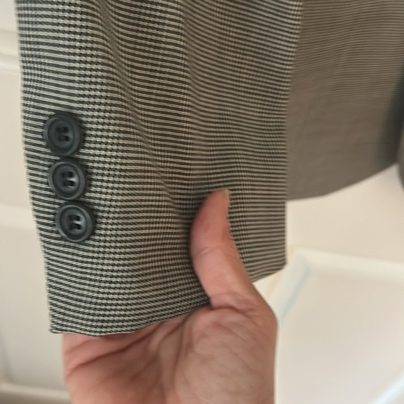 🌿Nino Cerruti  40R black and cream/tan checkered wool suit🌿 - Picture 10 of 17